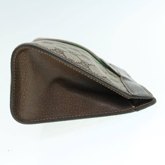 GUCCI GG Supreme Web Sherry Line Clutch Bag Beige Red 41 014 2125 28 Auth 64126 - Picture 4 of 16